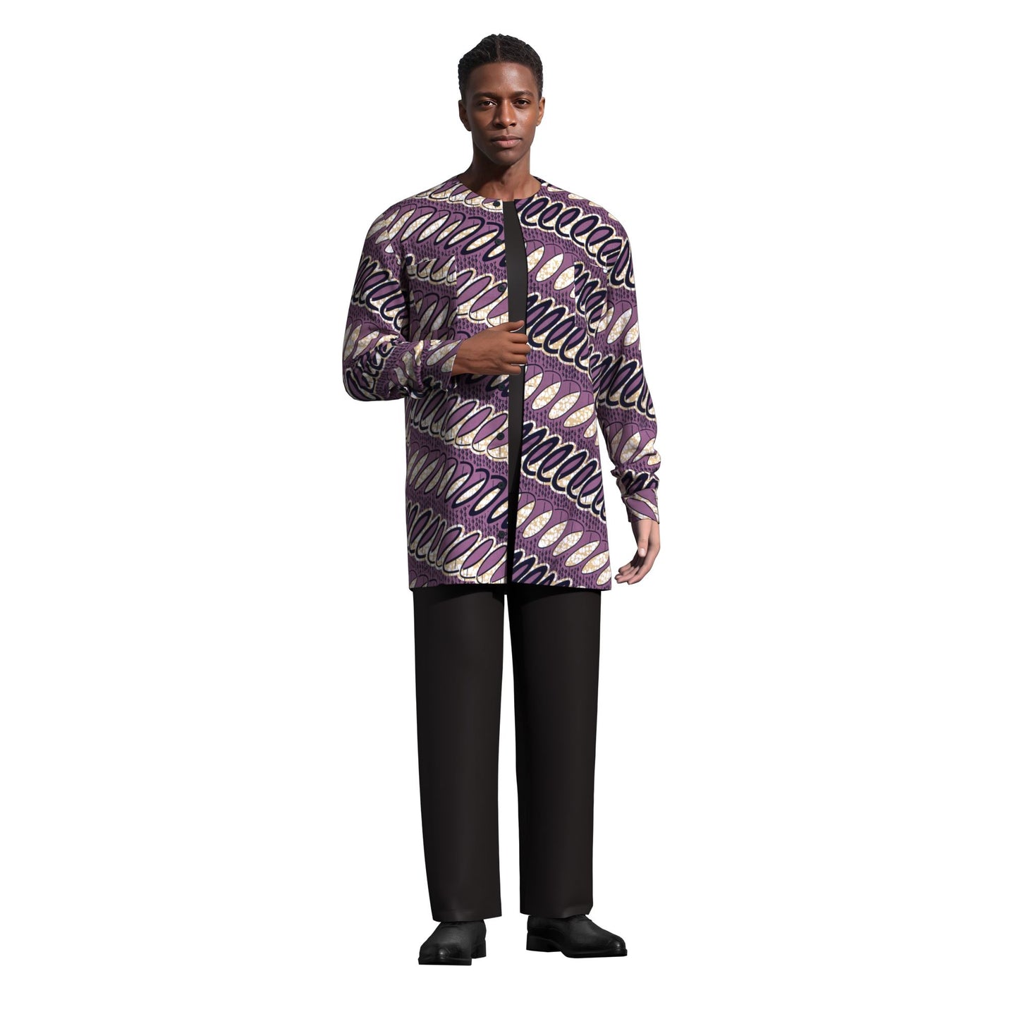 Modern African Print Casual Long Sleeve Outerwea