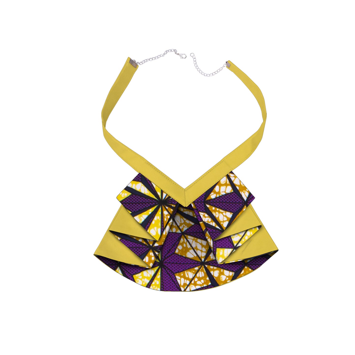 Bold African Print Fabric Adjustable Bib Necklace, Perfect African Women Statement Accessories
