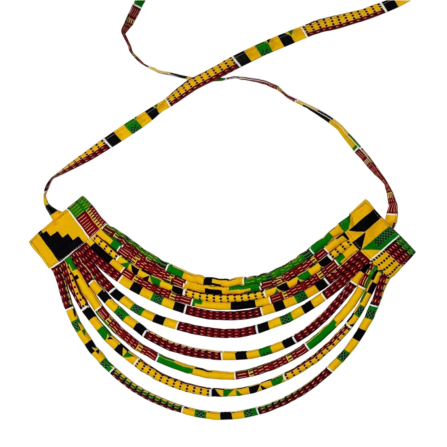 Handcrafted African Wax Print Rope Necklace & Capelet Set