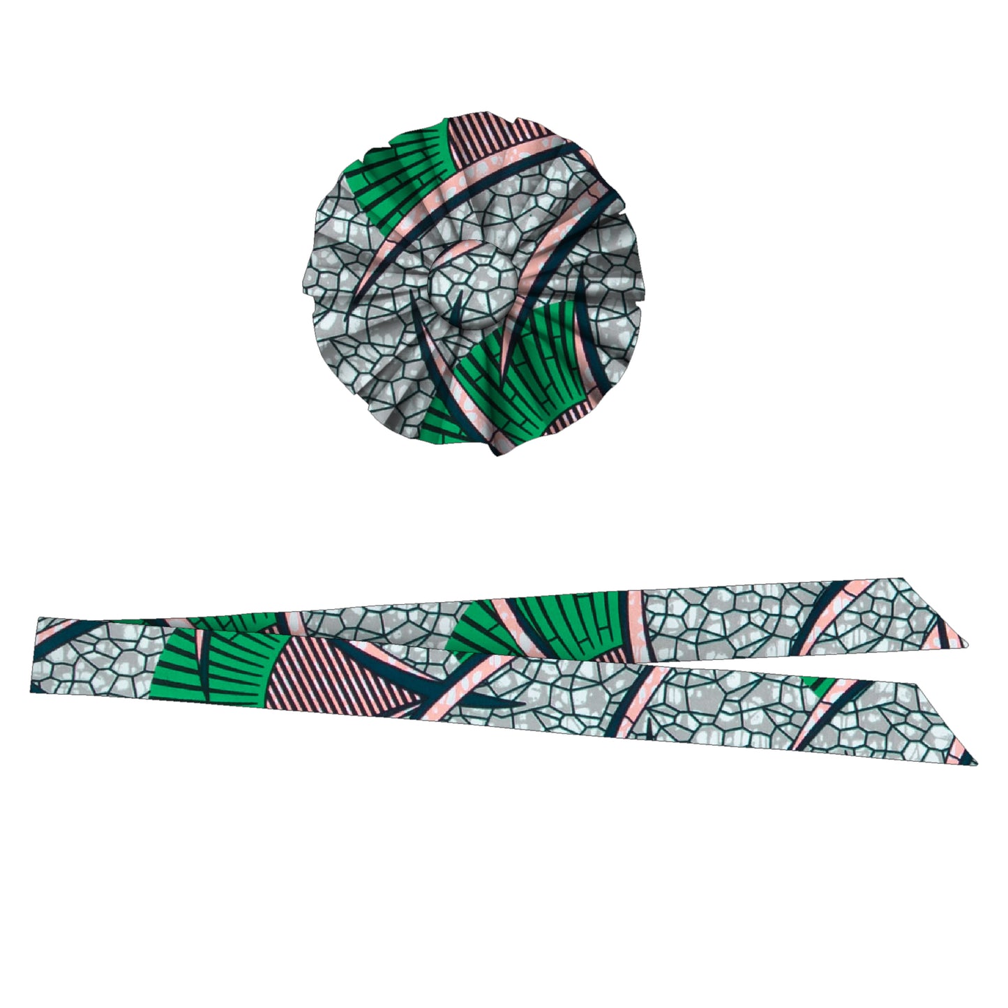Fashion African Women All Over Print Waist Belt & Decor Brooch Coordinated Fashion Accessories Set