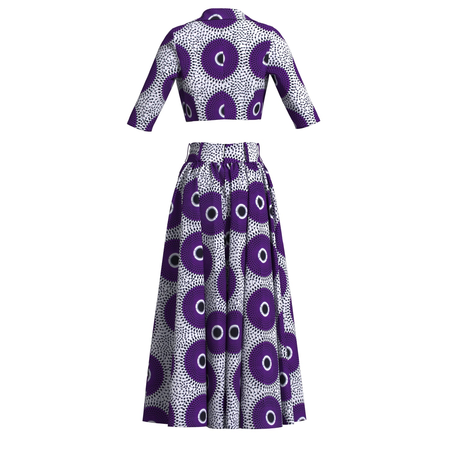 Ankara African Print Two-Piece Blazer & High Waist Maxi Skirt Set