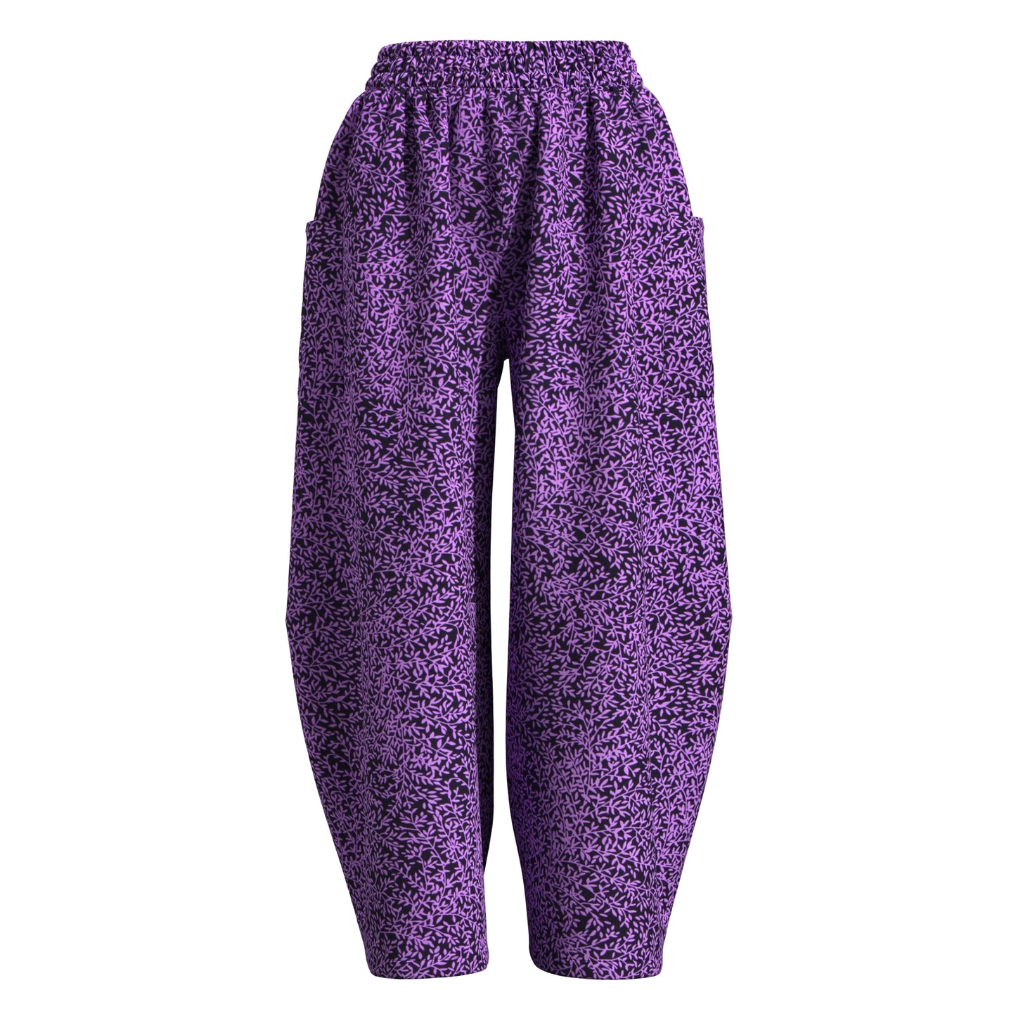 Artistic Abstract Circle Print High-Waist Balloon Pants – Vibrant Afrocentric Wide-Leg Trousers with Pockets