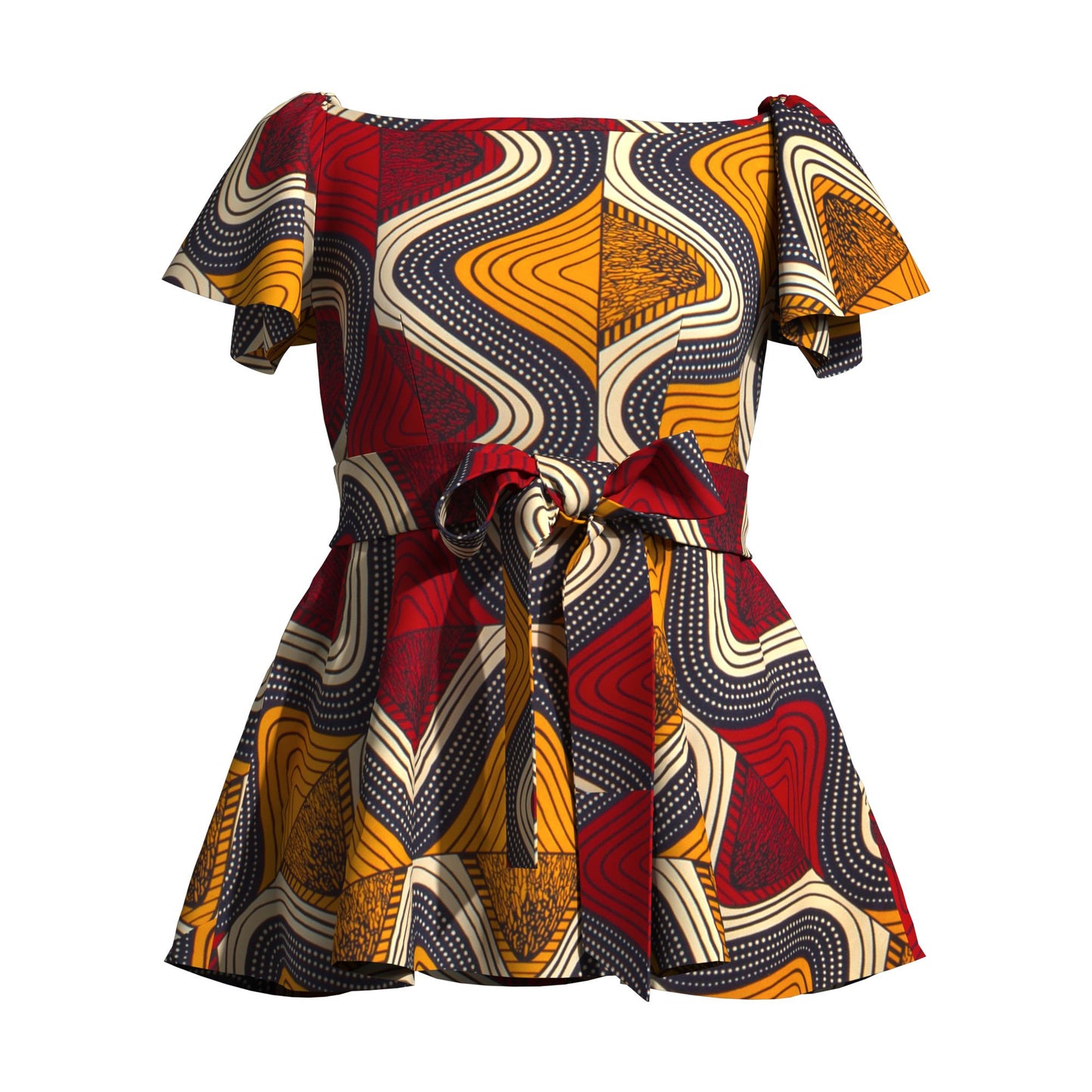 Ankara Print Plus Size Inclusive Off-Shoulder Peplum Blouse