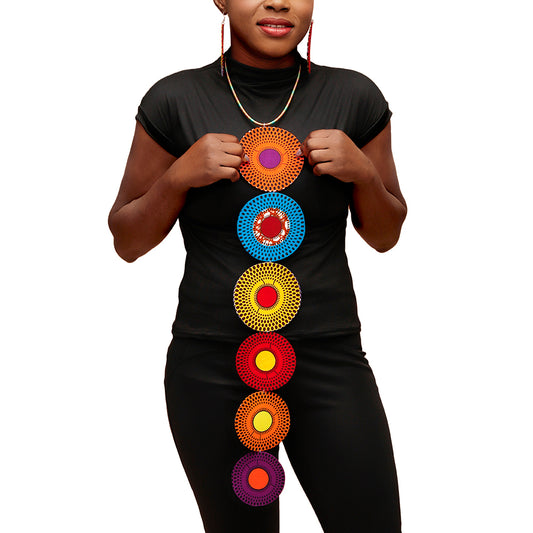 African Print Earrings & Necklace Set for Women – Vibrant African Accessories