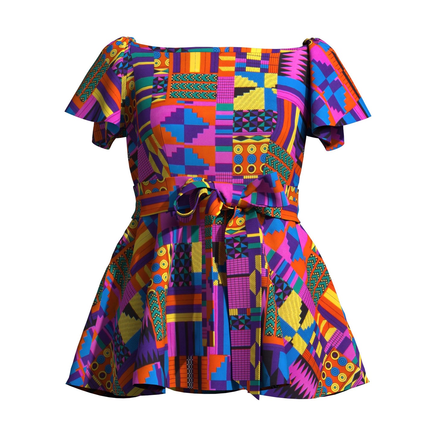 Ankara Print Plus Size Inclusive Off-Shoulder Peplum Blouse