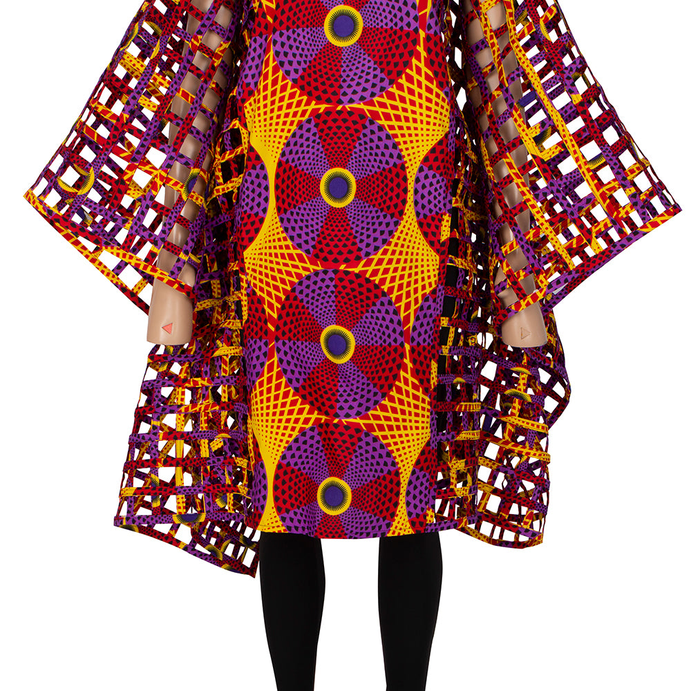 African Women Convertible Wax Print Shoulder Wrap with Bracelet Loops Accessories
