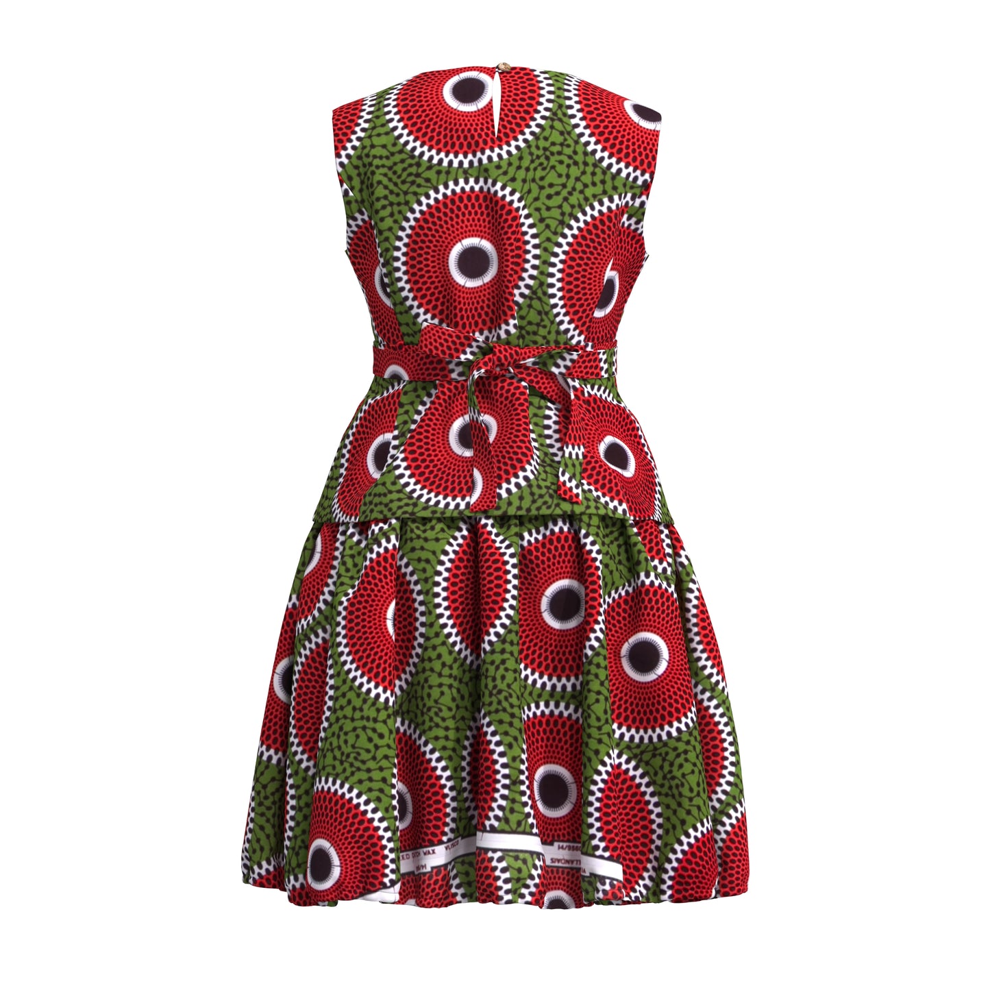 African Print Tie-Back Sleeveless Top & High Waist Skirt Set