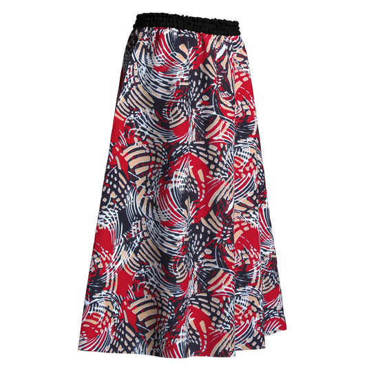 African Classic Print Comfort Elastic Waist Long Skirt