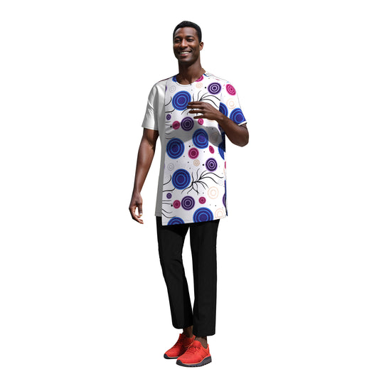 All-match Crew Neck African Print Men Shirt