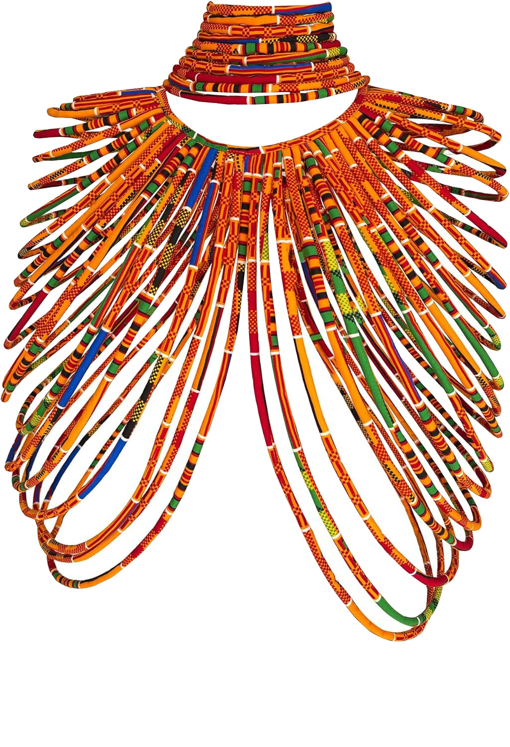 Handcrafted African Wax Print Rope Necklace & Capelet Set
