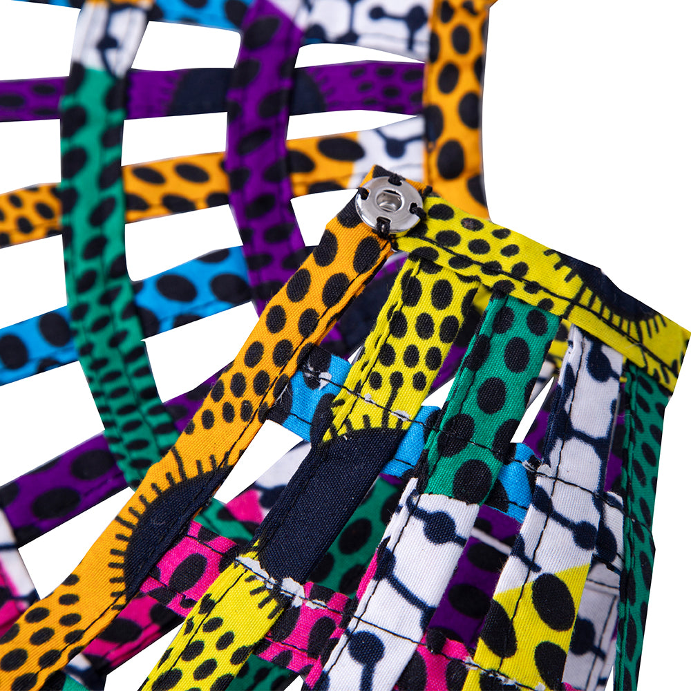 African Women Ankara Grid Weave Shoulder Collar Accessories