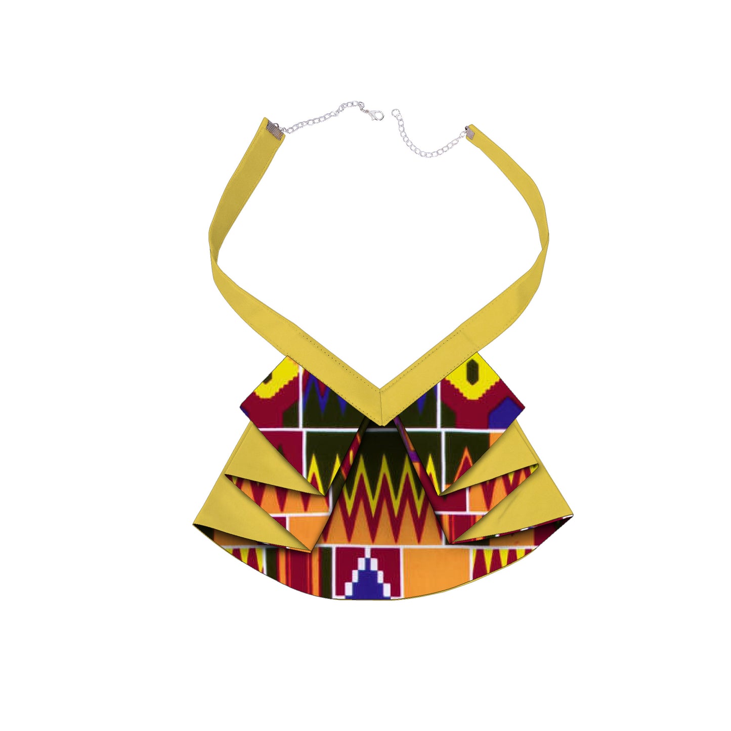Bold African Print Fabric Adjustable Bib Necklace, Perfect African Women Statement Accessories