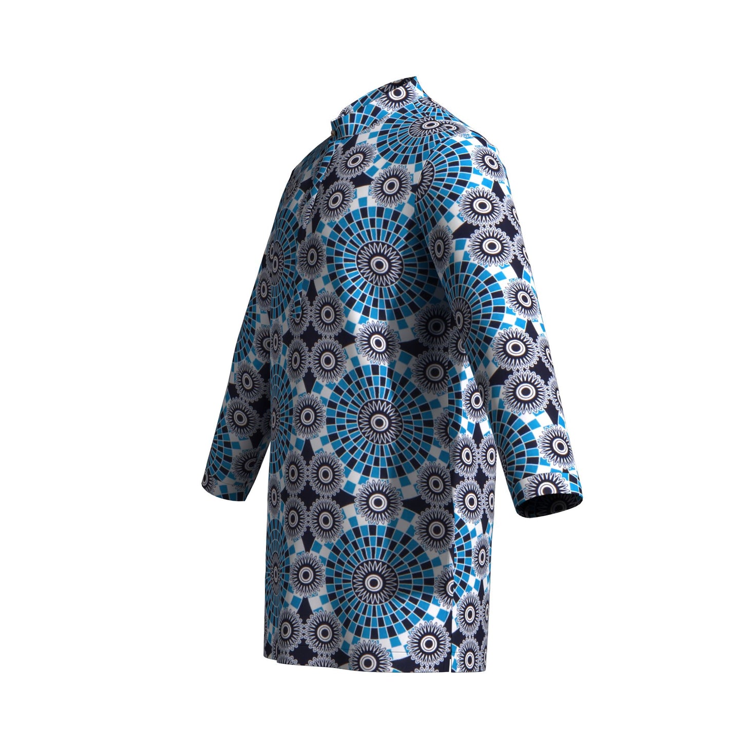 Modern African Print Men’s Business Casual Tunic Top