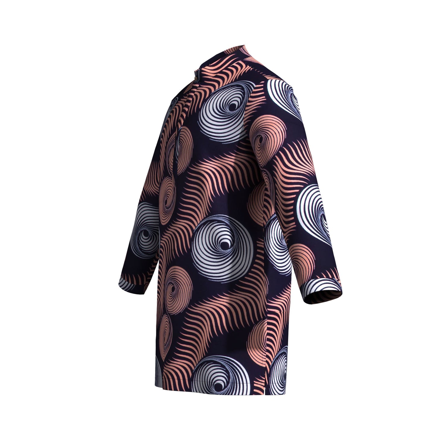 Modern African Print Men’s Business Casual Tunic Top