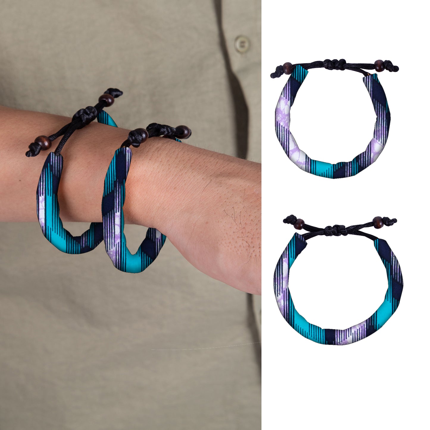 Unique African Print String Bracelet, Best African Women Handmade Accessories