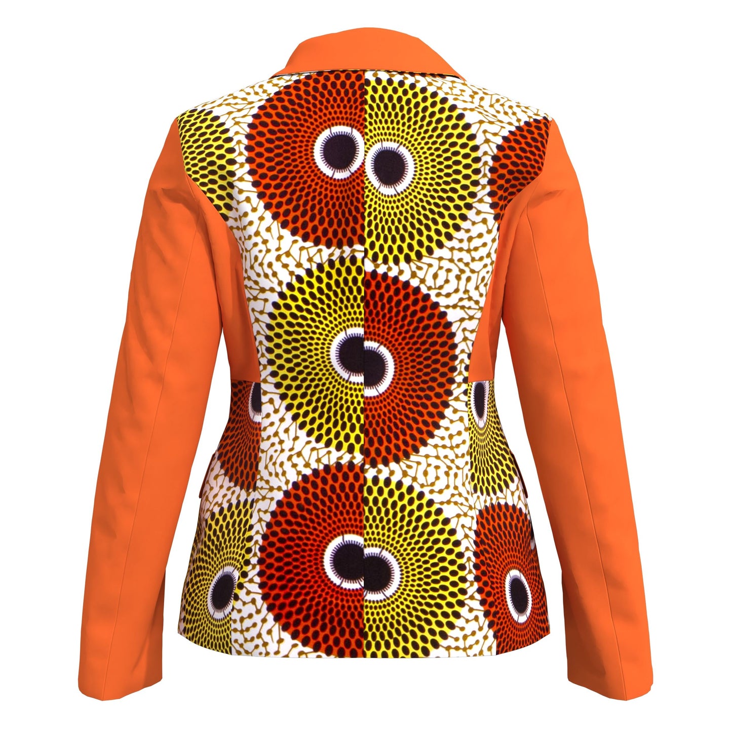 African Print Patchwork Slim Fit One Button Women Blazer Jacket