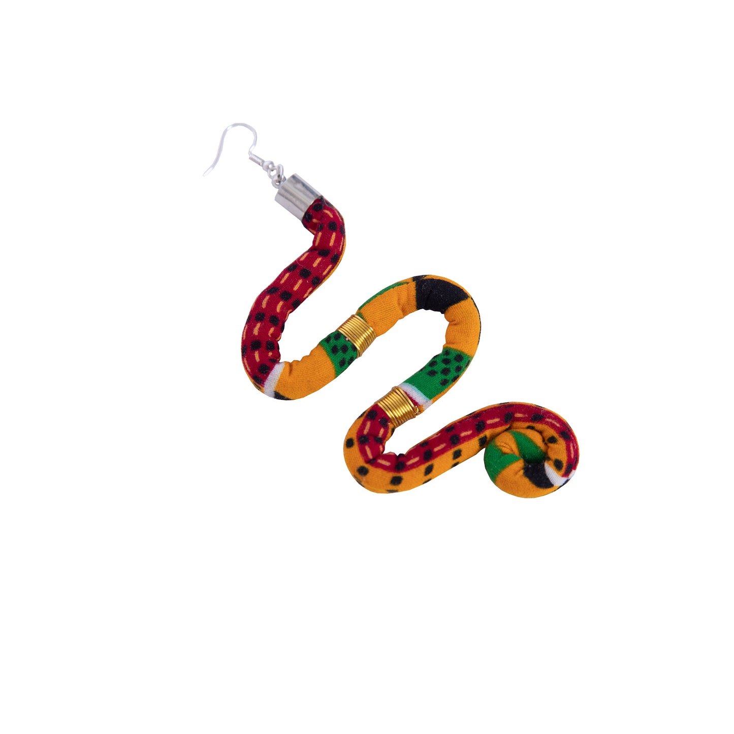 African Women Ankara Print Coiled Rope Statement Earrings Accessories