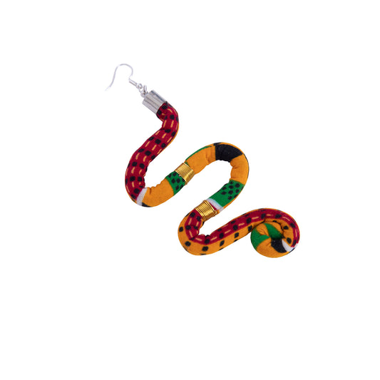 African Women Ankara Print Coiled Rope Statement Earrings Accessories