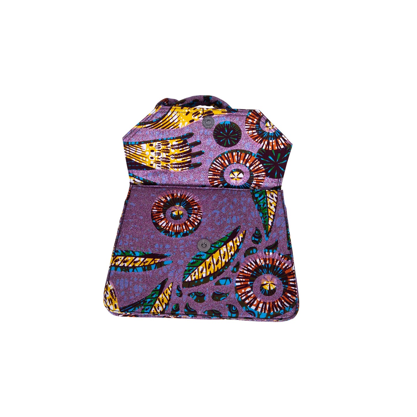 African Print Glitter Fabric Knot Handle Handbag