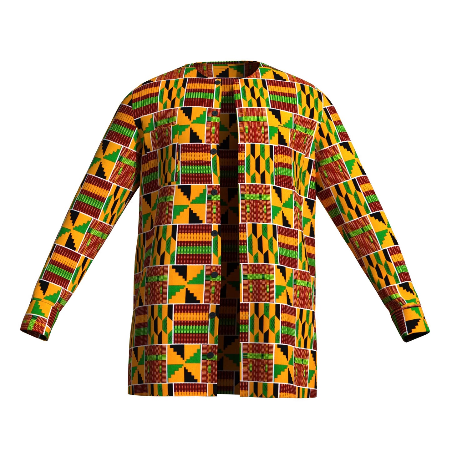 Modern African Print Casual Long Sleeve Outerwea