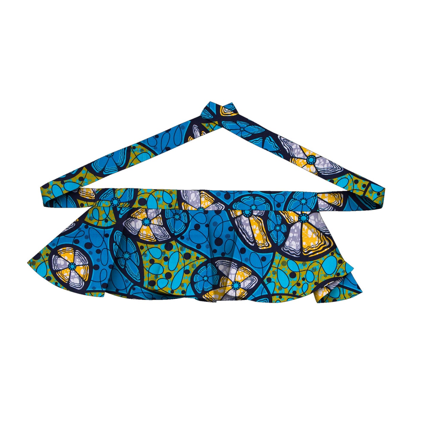 African Print Wide-Leg Pants with Detachable Ruffle