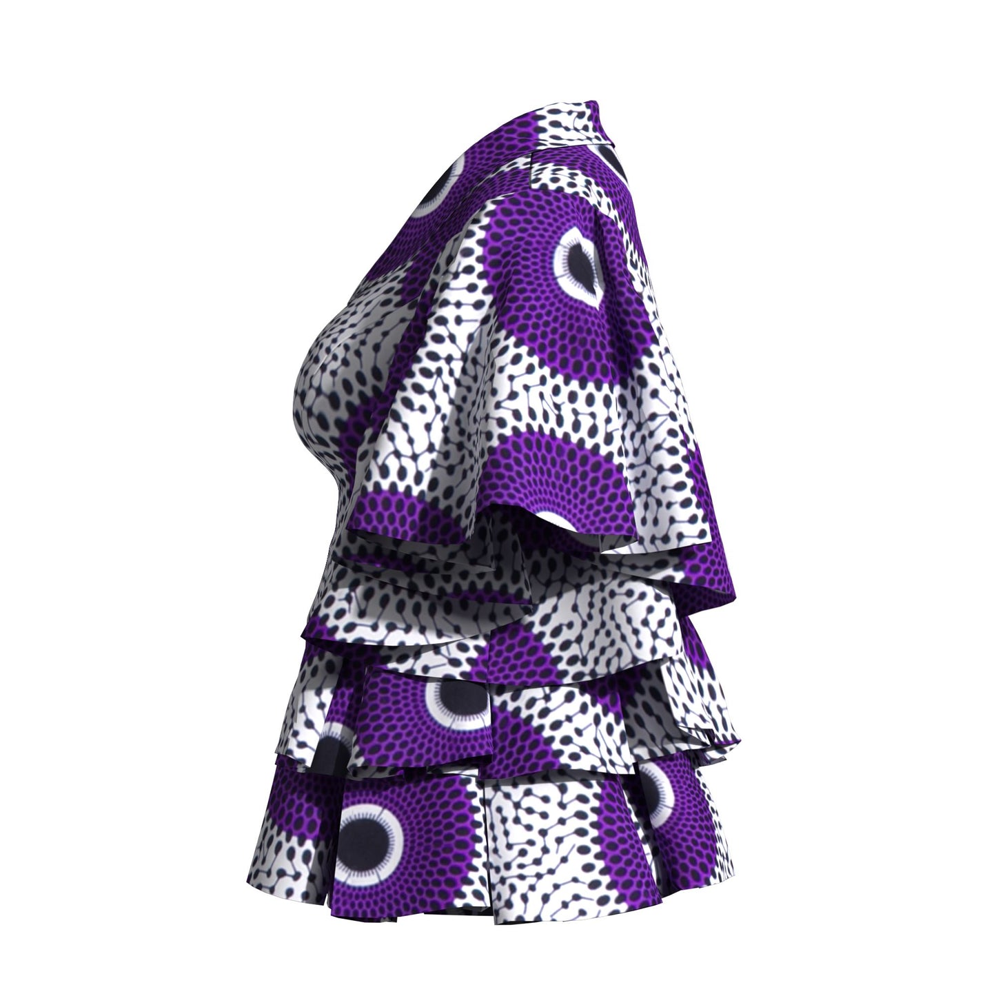 Colorful African Wax Print Flattering Peplum Blouse