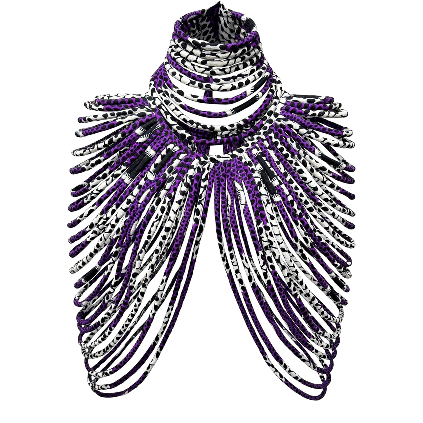 Handcrafted African Wax Print Rope Necklace & Capelet Set