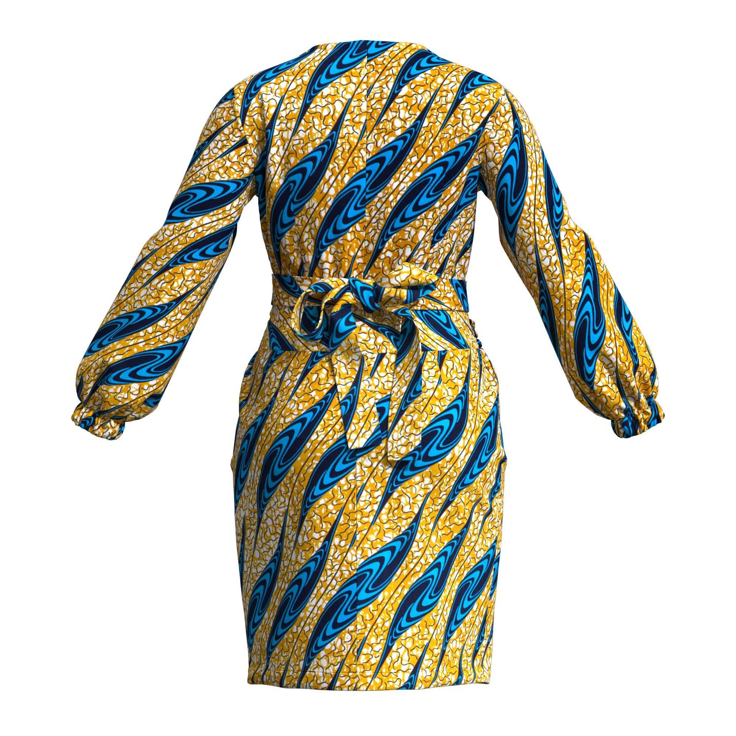 African Print Wrap Tie Top & Bodycon Mini Skirt Two Piece Outfit