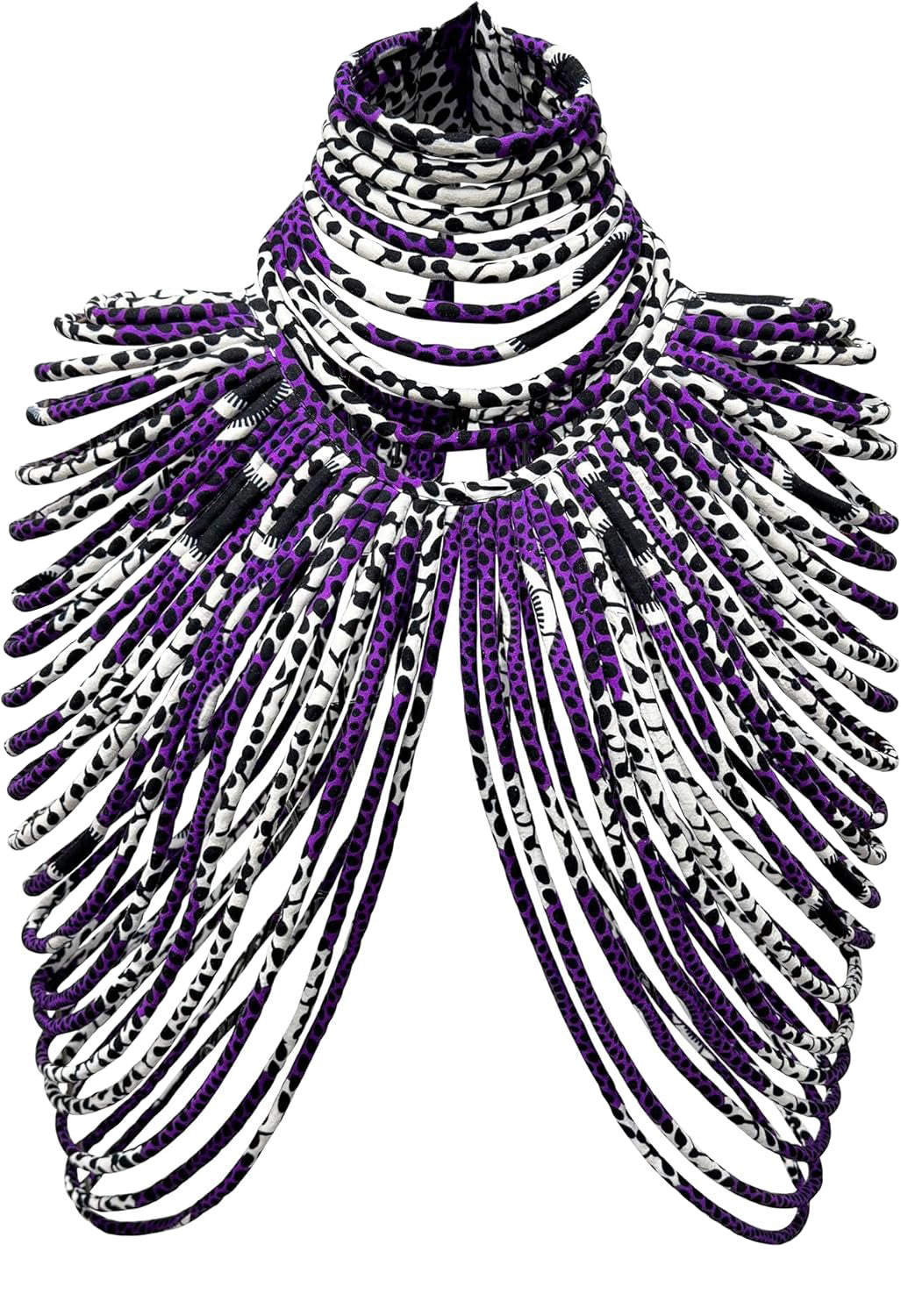 Handcrafted African Wax Print Rope Necklace & Capelet Set