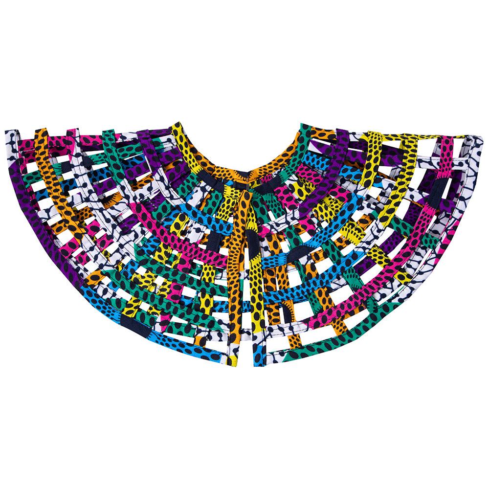 African Women Ankara Grid Weave Shoulder Collar Accessories