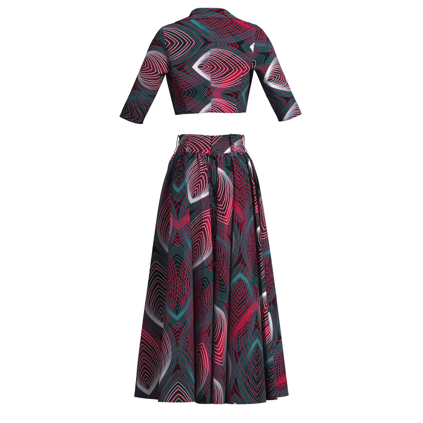 Ankara African Print Two-Piece Blazer & High Waist Maxi Skirt Set