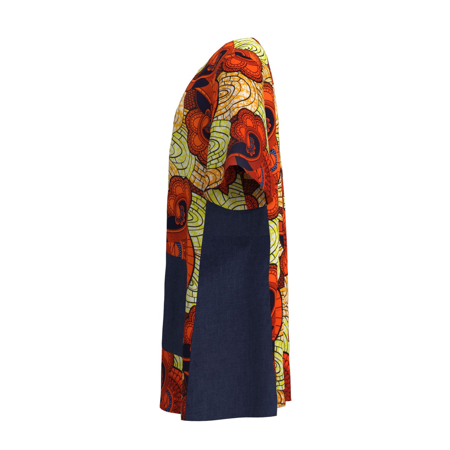 Women's African Print Long Kimono Jacket No-Button Loose Fit with Pockets Ankara Fashion Top