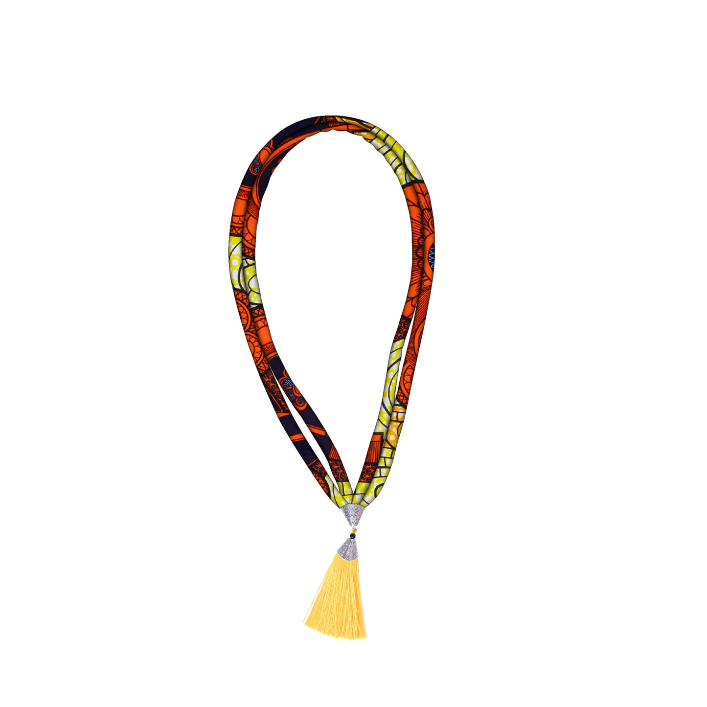 Double Wrap African Women Wax Print Tassel Necklace Accessories
