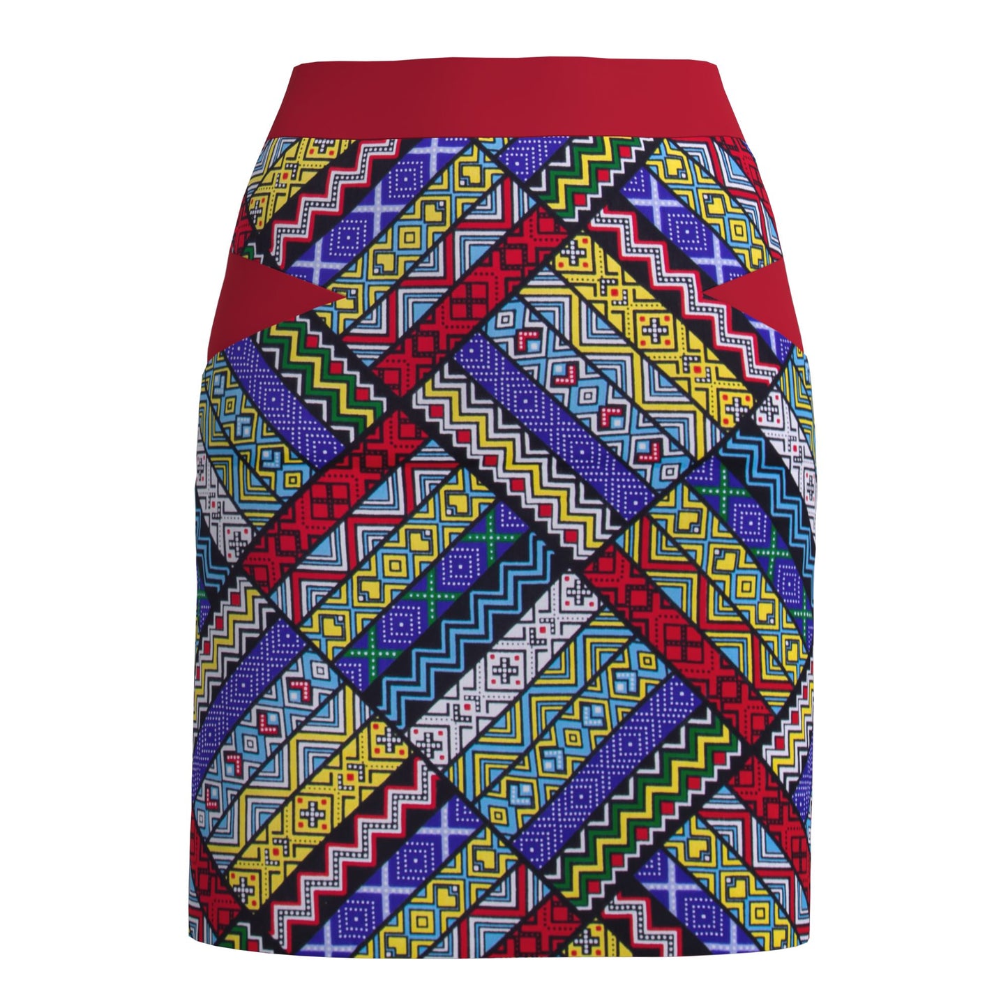 African Women Traditional African Floral Wax Print Slim Fitting Midi Skirt