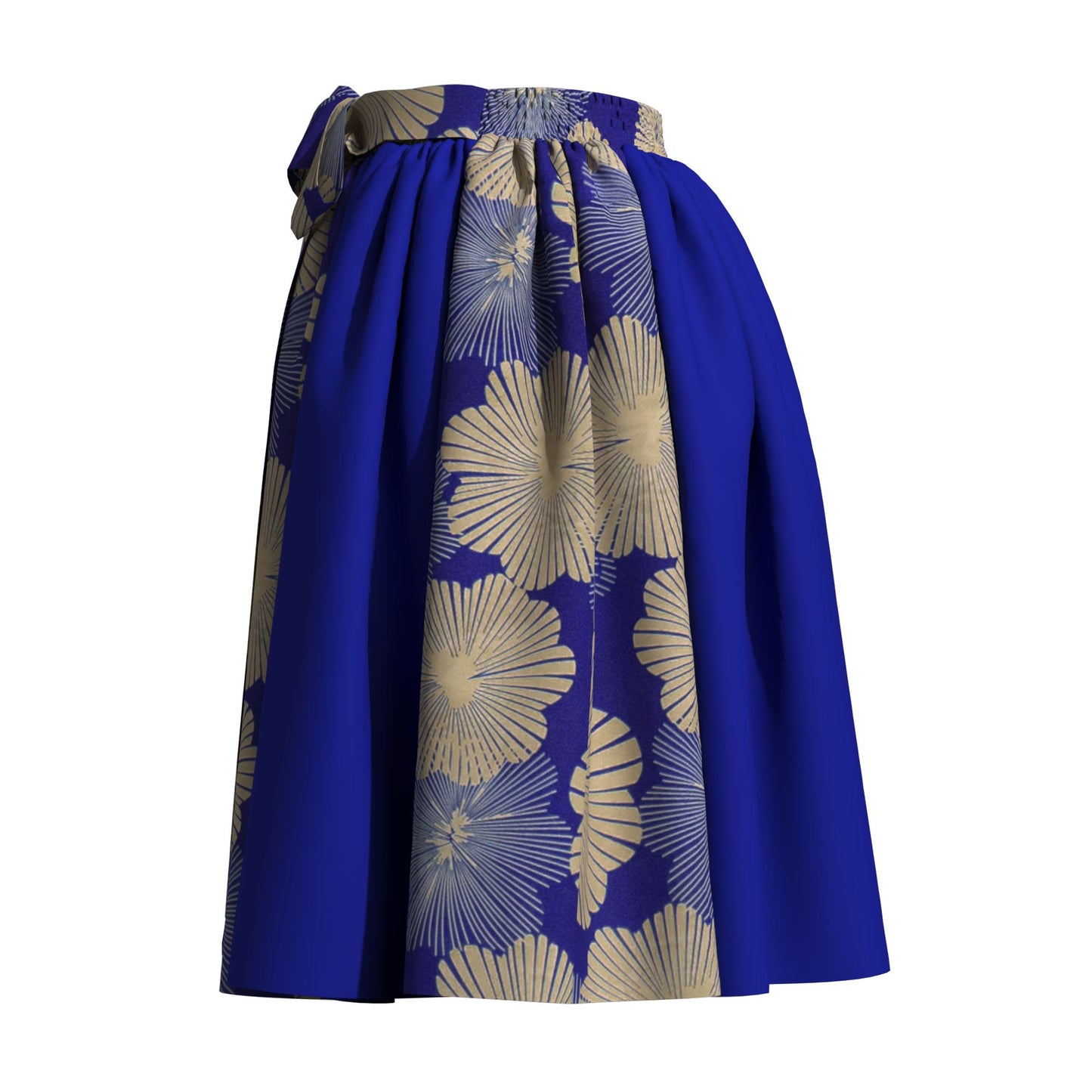 Versatile African Print Color Block Flared Skirt