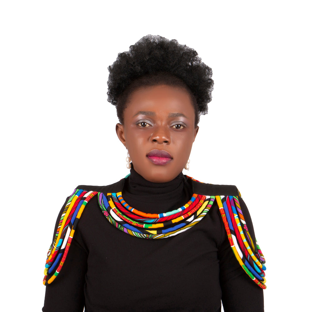 African Women Wax Print Shoulder Sculpting Statement Accessories