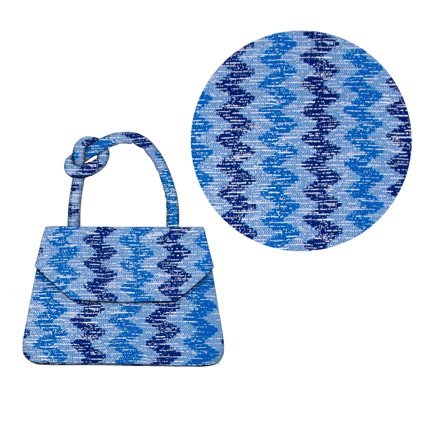 African Print Glitter Fabric Knot Handle Handbag