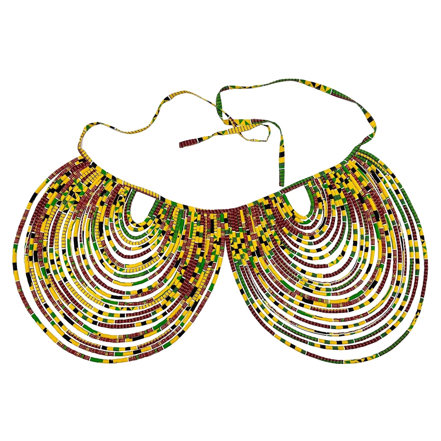 Handcrafted African Wax Print Rope Necklace & Capelet Set