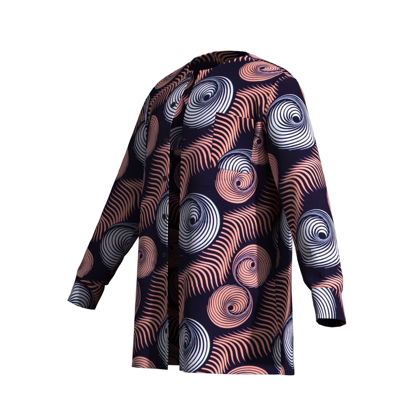 Modern African Print Casual Long Sleeve Outerwea