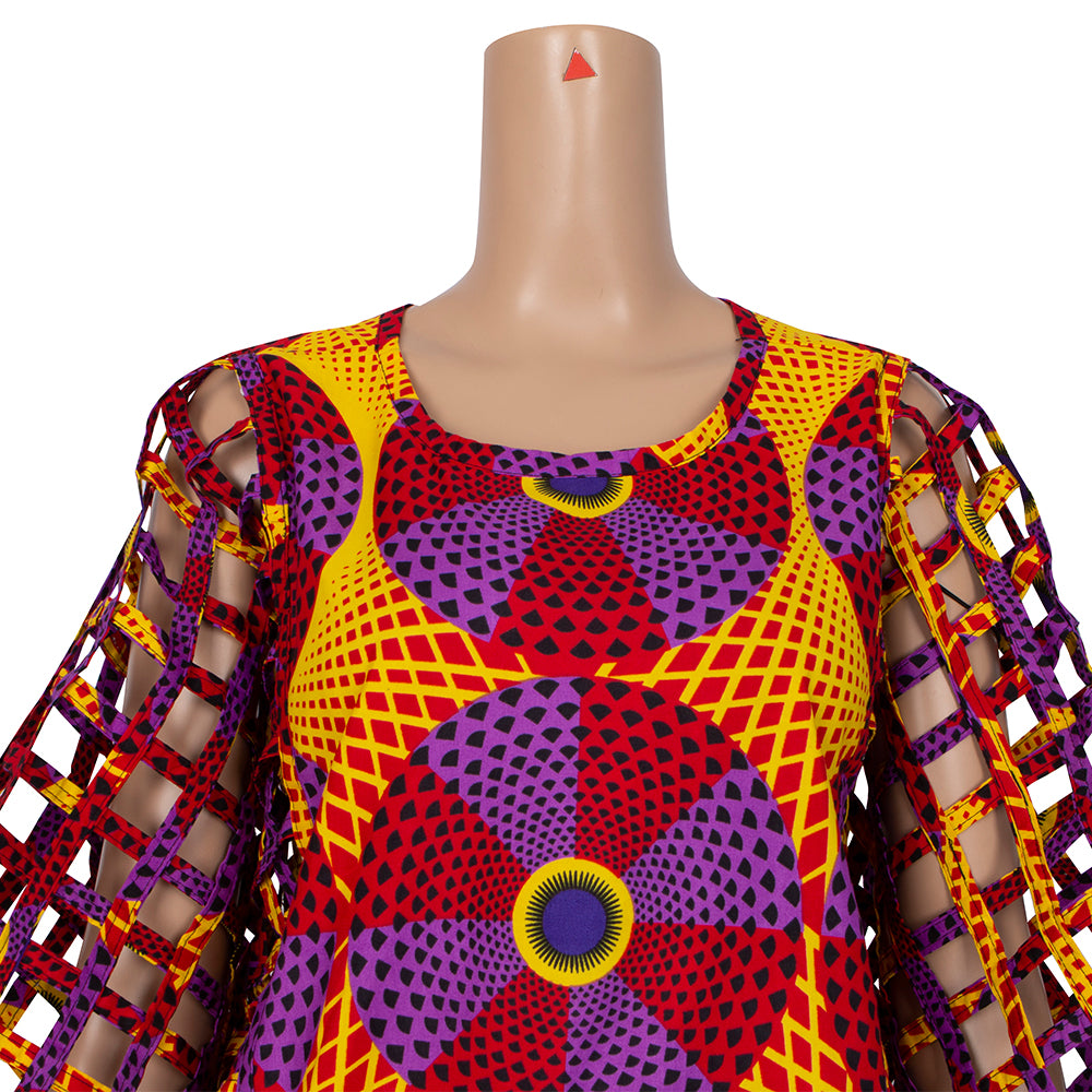 African Women Convertible Wax Print Shoulder Wrap with Bracelet Loops Accessories