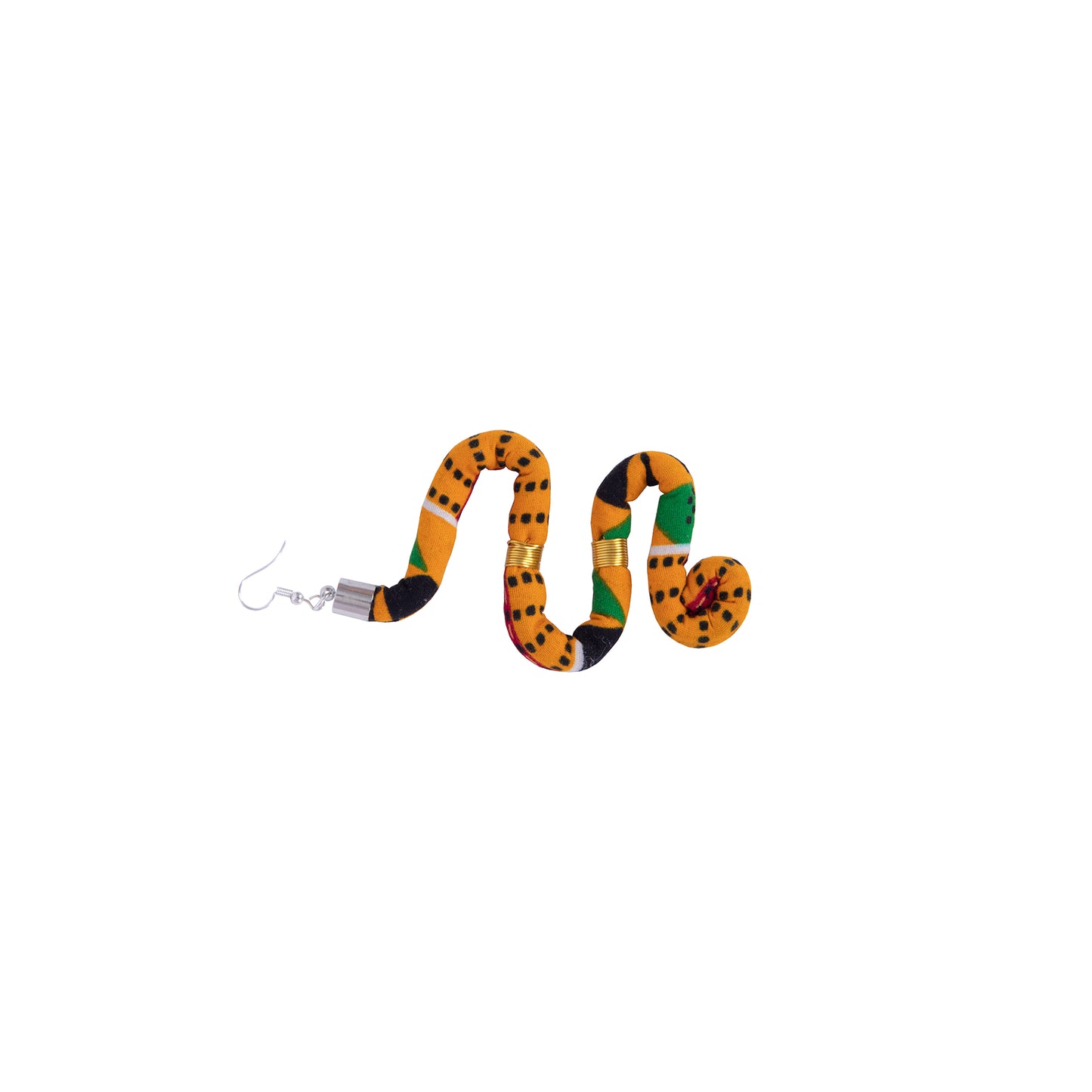 African Women Ankara Print Coiled Rope Statement Earrings Accessories
