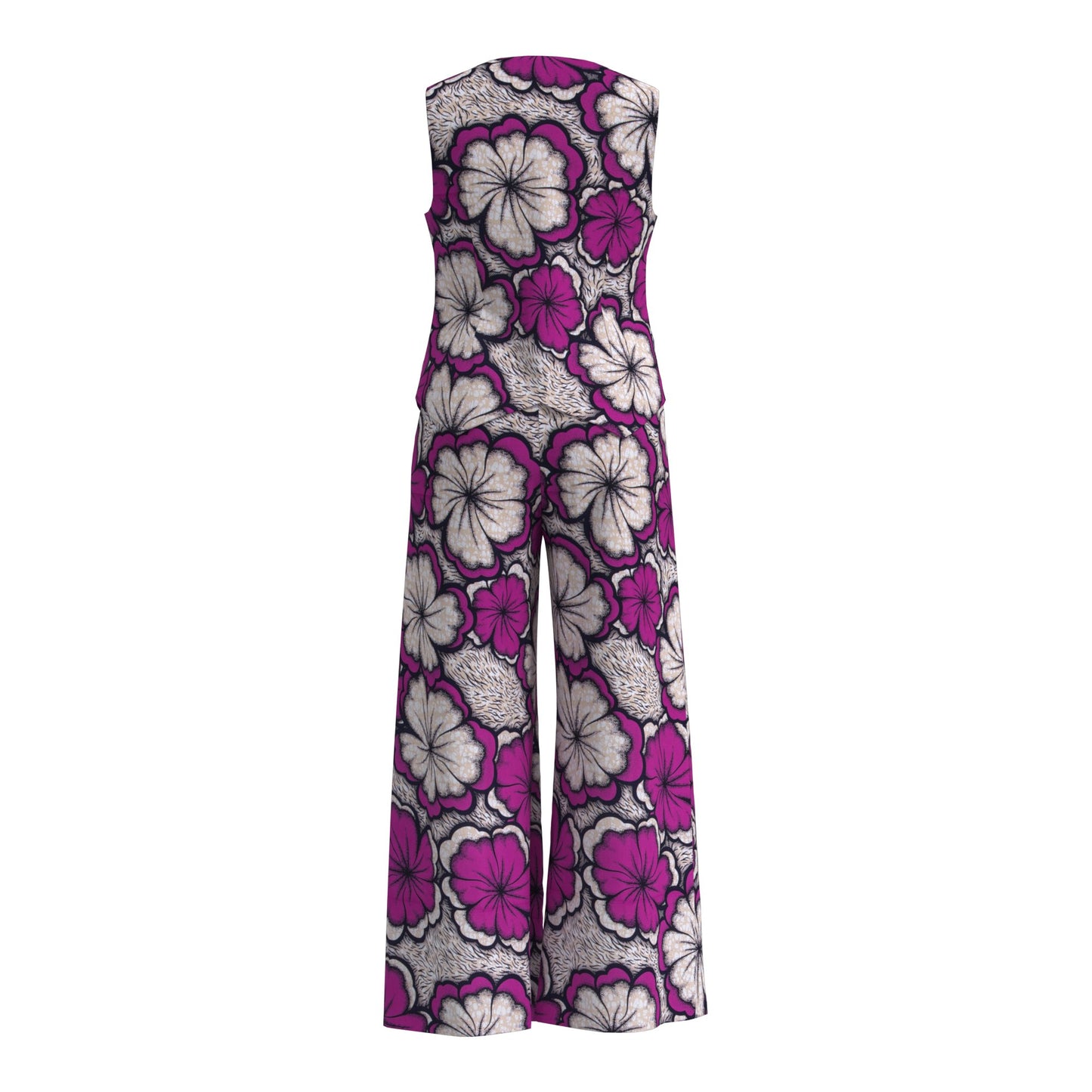 Ankara Print Sleeveless Vest & High Waist Pants Se