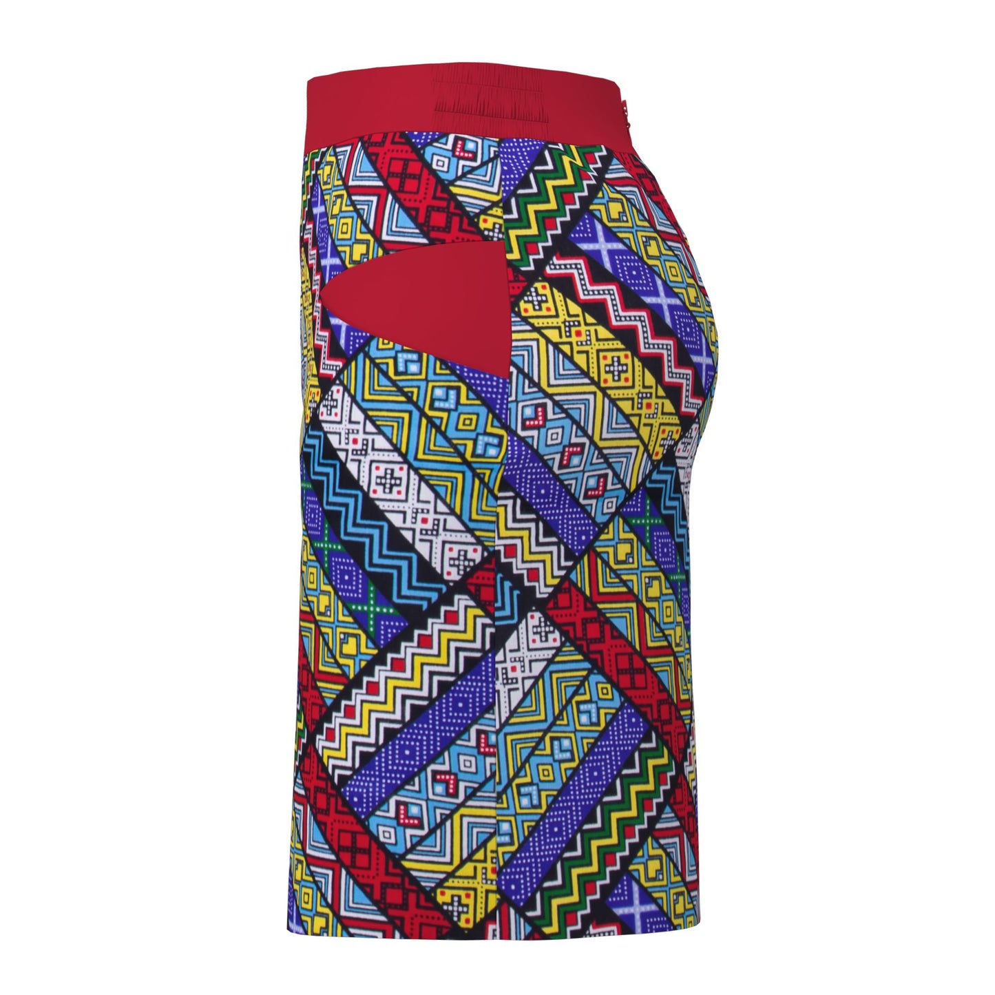 African Women Traditional African Floral Wax Print Slim Fitting Midi Skirt