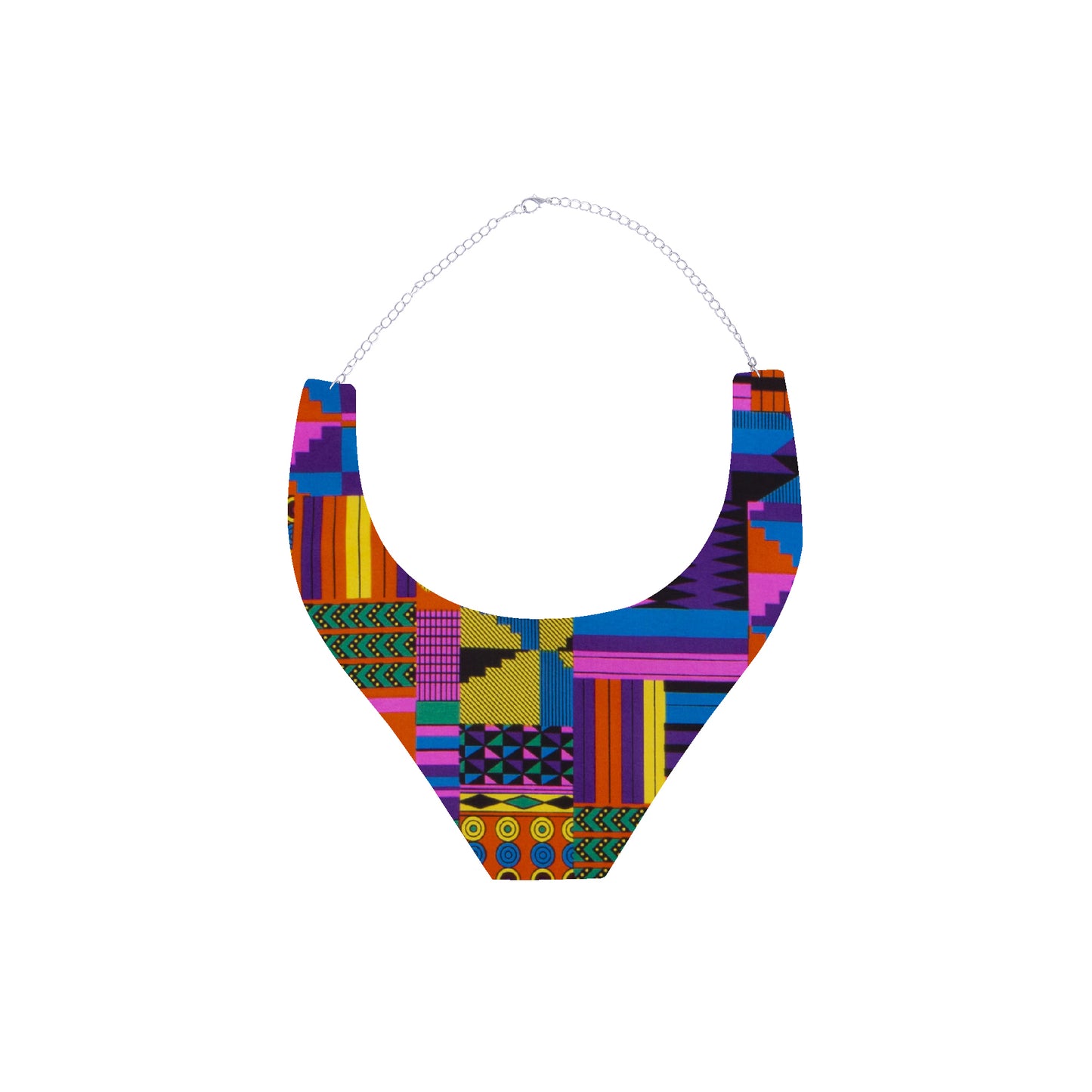 Bold African Wax Print Bib Necklace, Perfect African Women Statement Accessories