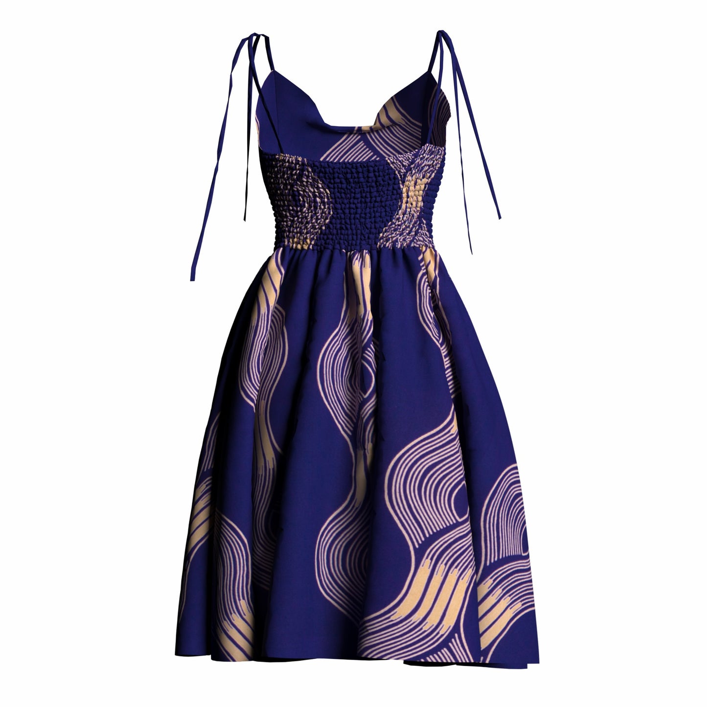 African Print Versatile Tie Strap Casual Dress