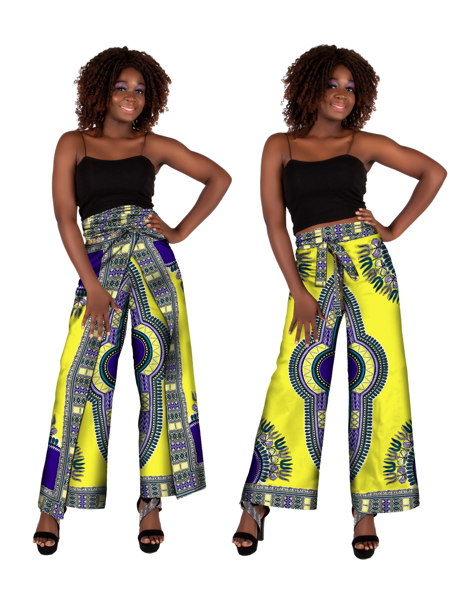 African Wax Print 2-Way Wide-Leg Pants & Wrap Skirt