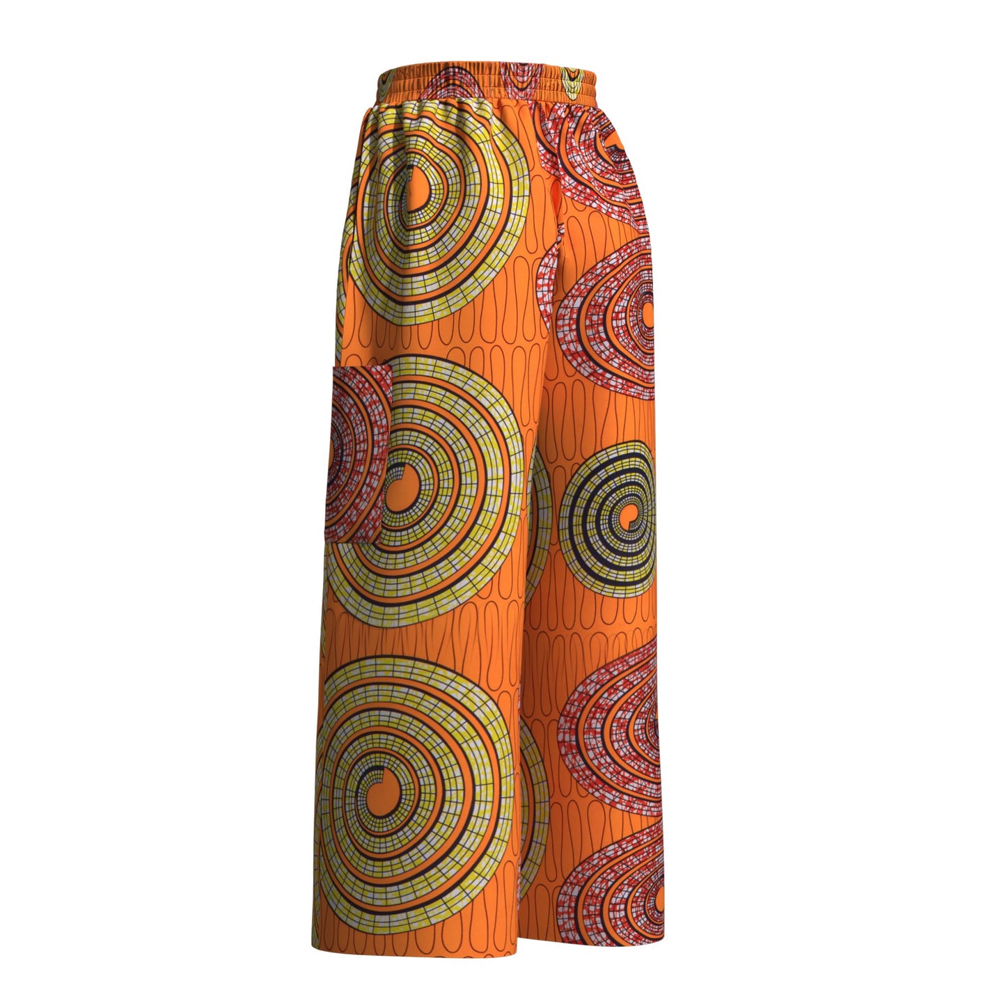 African Print Couple Style Elastic Waist Casual Pants