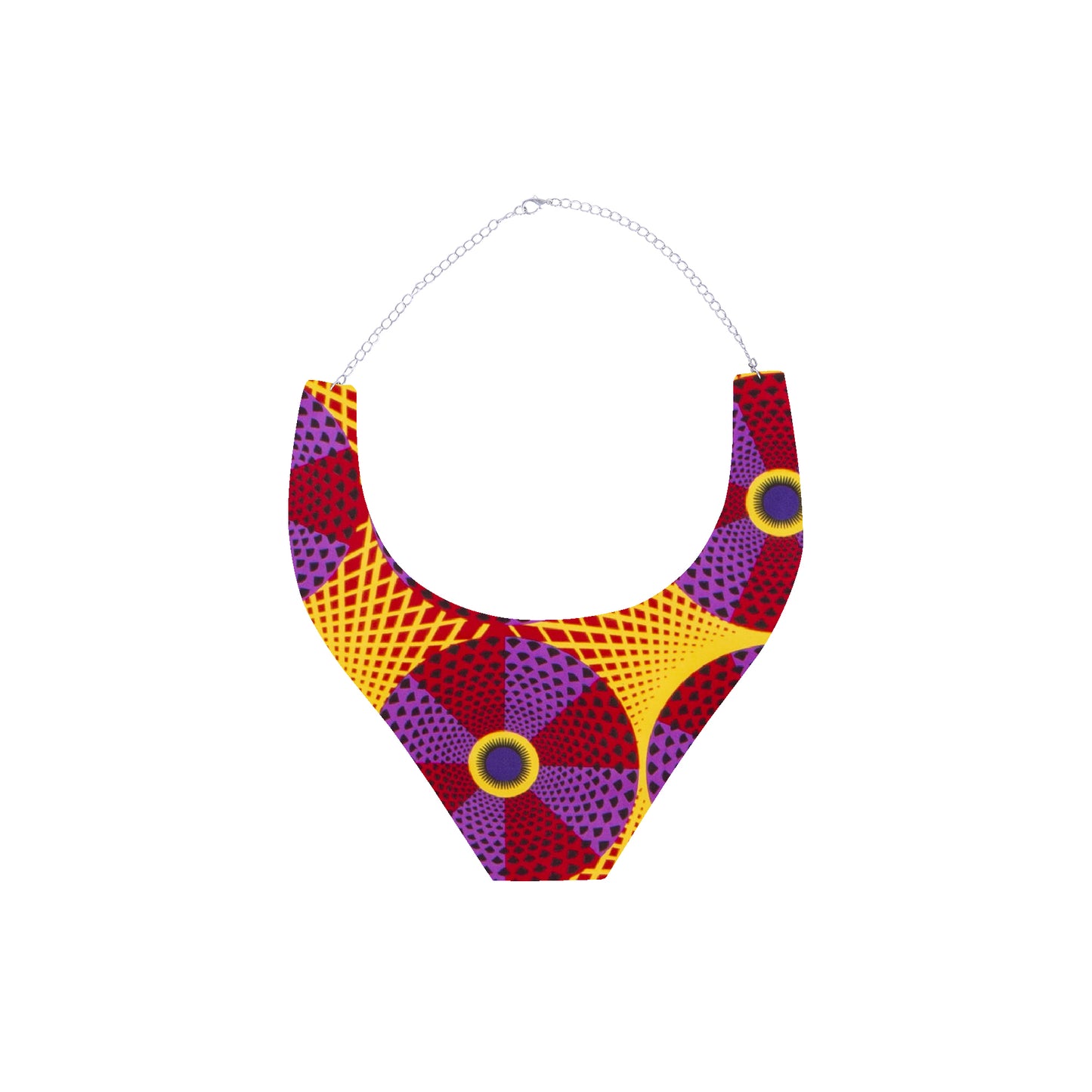 Bold African Wax Print Bib Necklace, Perfect African Women Statement Accessories