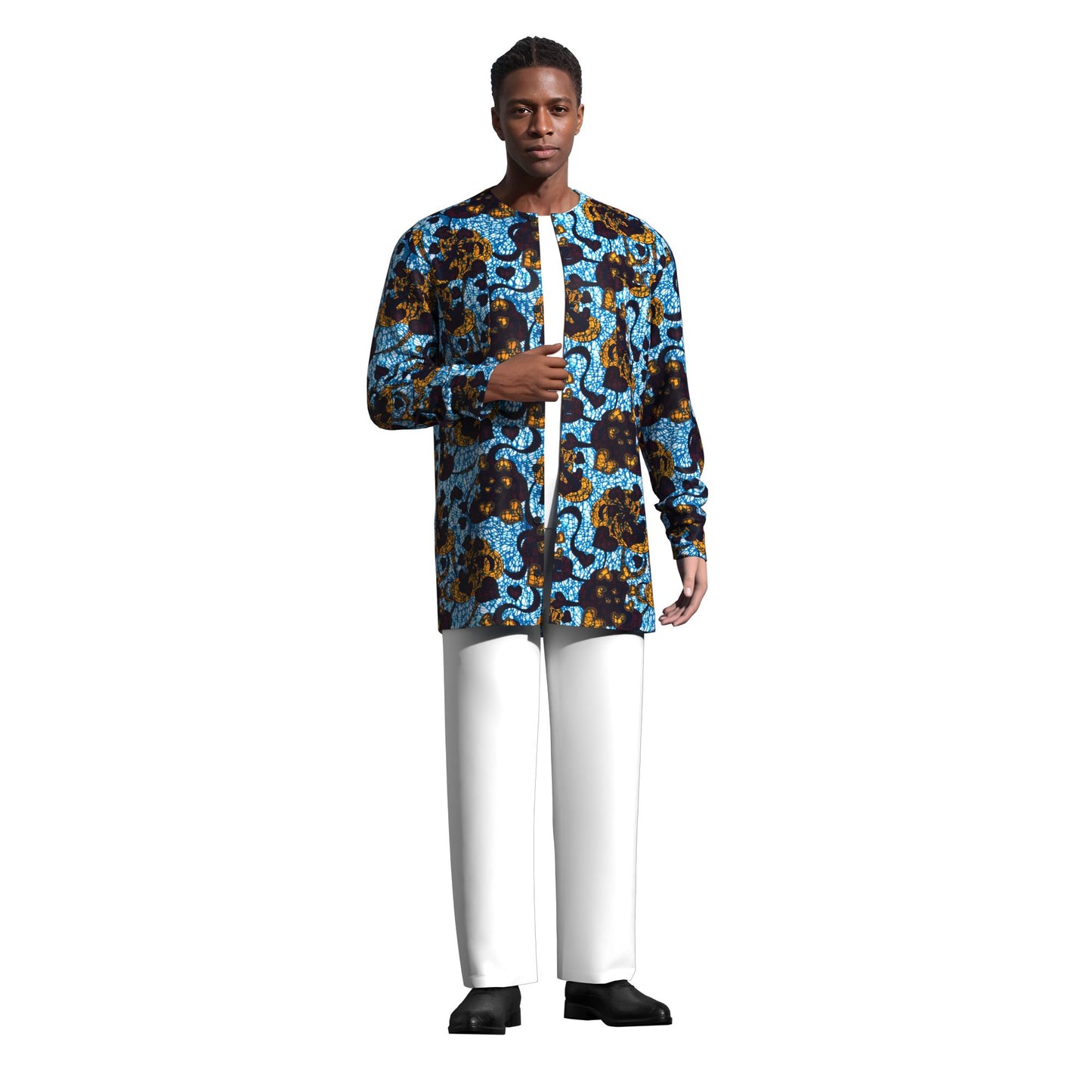 Modern African Print Casual Long Sleeve Outerwea