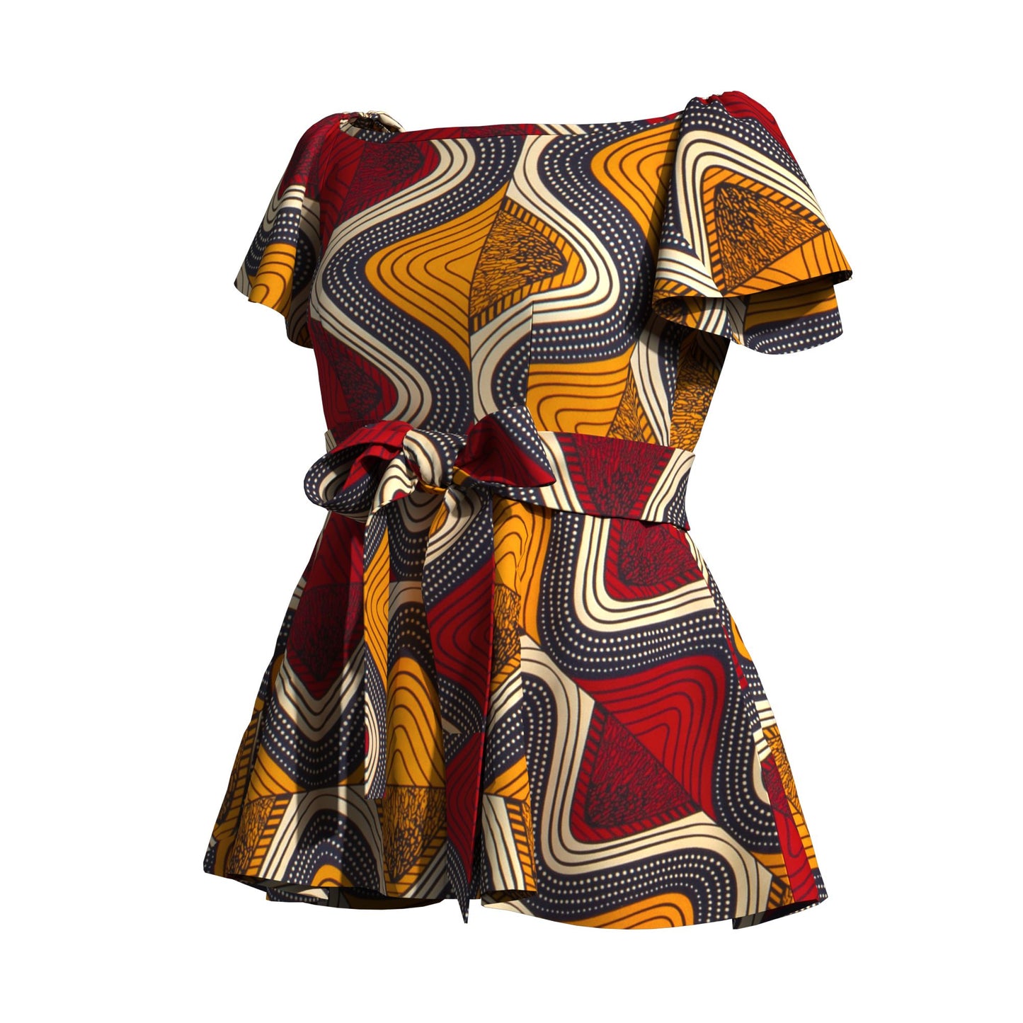 Ankara Print Plus Size Inclusive Off-Shoulder Peplum Blouse